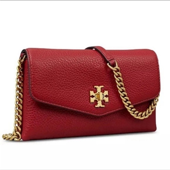 New Tory Burch KIRA PEBBLED CHAIN WALLET crossbody bag - Picture 1 of 6
